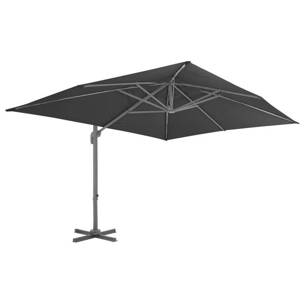 vidaXL Umbrelă de grădină cu consolă și st&acirc;lp din aluminiu, antracit, 400x300 cm
