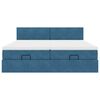 vidaXL Cadru pat otoman cu saltele Albastru închis 180x200cm catifea