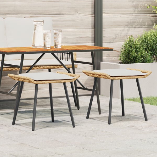 vidaXL Scaun de grădină cu pernă 2 pcs Maro 50 x 40 x 45cm Poliester