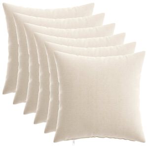 vidaXL Husă pentru pernă 6 buc. HEERLEN Crem 30 x 30 cm