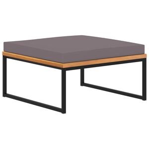 vidaXL Taburet cu pernă gri &icirc;nchis, 66x66x36 cm, lemn masiv acacia
