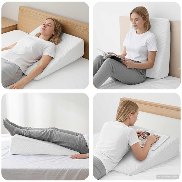 vidaXL Perna wedge Simplu Alb 69 x 64 x 19 cm