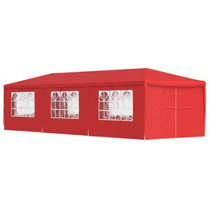 vidaXL Cort pentru Petreceri 900 x 300 x 255 cm Roșu PE și oțel