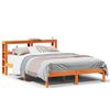 vidaXL Cadru de pat cu tăblie, maro ceruit, 135x190 cm, lemn masiv pin