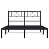 vidaXL Cadru de pat metalic cu tăblie, negru, 160x200 cm