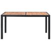 vidaXL Set mobilier de exterior 7 piese negru poliratan lemn de acacia