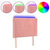 vidaXL Tăblie de pat cu LED, roz, 93x16x118/128 cm, catifea
