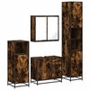 vidaXL Set de mobilier de baie 4 piese Lemn prelucrat de stejar afumat