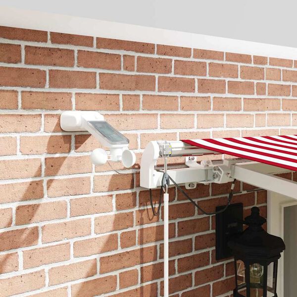 vidaXL Cortina Retractabilă Roșu și Alb 500 &times; 350 cm