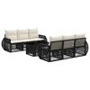 vidaXL Set de canapele pentru grădină 7 buc. Negru și Alb crem