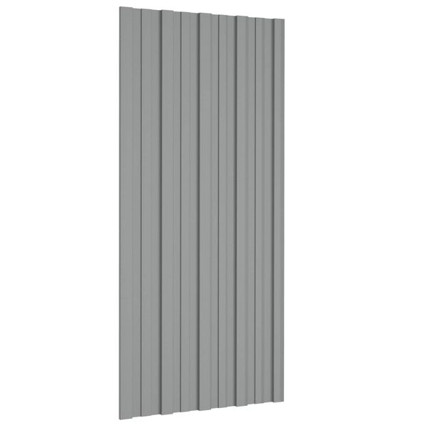 vidaXL Panou de acoperiș 36 pcs Gri 100 x 45 cm Oțel galvanizat