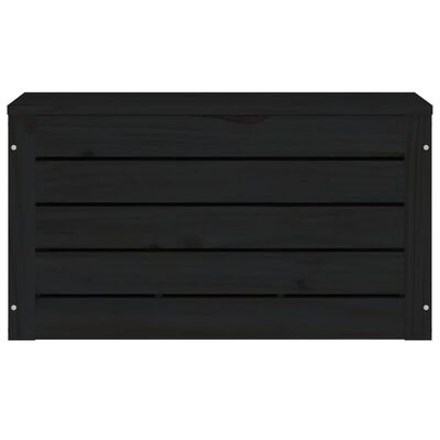 vidaXL Cutie de depozitare, negru, 59,5x36,5x33 cm, lemn masiv de pin