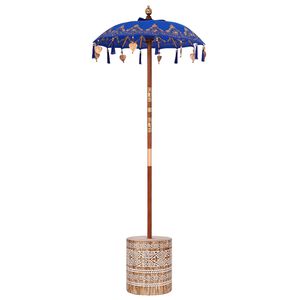 vidaXL Umbrela balineză cu bază albastru 95 x 95 x 260 cm