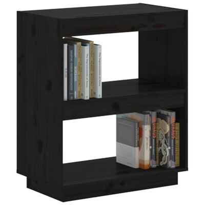 vidaXL Bibliotecă, negru, 60x35x71 cm, lemn masiv de pin