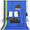 vidaXL Kit studio foto cu set de lumină și fundal