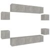 vidaXL Set dulap TV, 8 piese, gri beton, lemn prelucrat