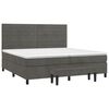 vidaXL Pat box spring cu saltea, gri &icirc;nchis, 200x200 cm, catifea