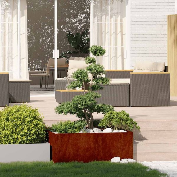 vidaXL Jardinieră Rusty 100x100x40 cm Oțel pentru intemperii