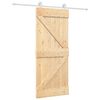 vidaXL Ușă glisantă Natural și Alb 85 x 210 cm Lemn de Pin Solid