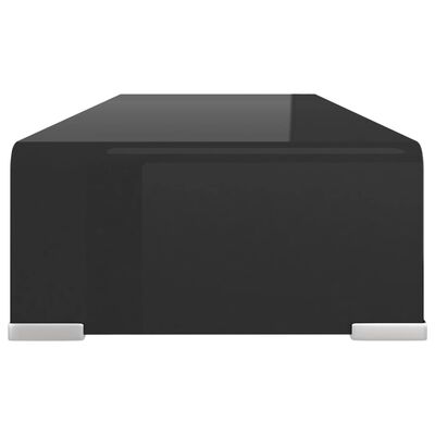 vidaXL Stand TV/suport monitor din sticlă, negru, 60x25x11 cm