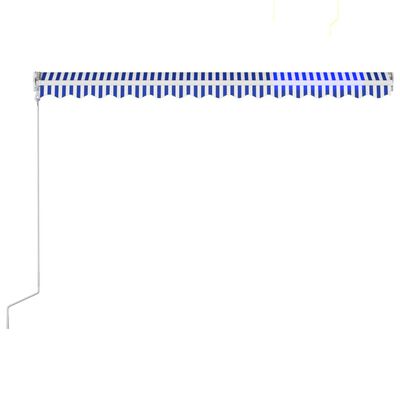 vidaXL Copertină retractabilă automat, albastru și alb, 400 x 300 cm