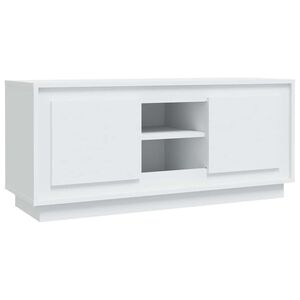 vidaXL Comodă TV, alb, 102x35x45 cm, lemn prelucrat