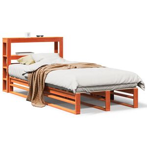 vidaXL Cadru pat fără saltea, maro ceruit, 75x190 cm, lemn masiv pin