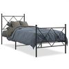 vidaXL Cadru pat metalic cu tăblii de cap/picioare, negru, 80x200 cm