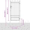 vidaXL Poartă de gard Gri 103 x 250 cm Oțel vopsit electrostatic