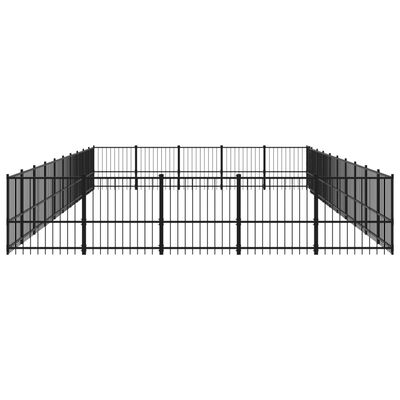 vidaXL Padoc pentru câini de exterior, 47,05 m², oțel