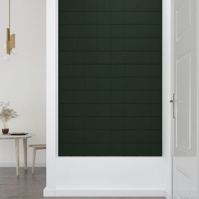 vidaXL Panouri de perete 12 buc. verde închis 60x15 cm catifea 1,08 m²