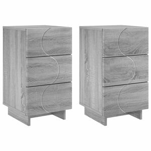 vidaXL Dulap de noapte 2 buc. Sonoma gri 33,5 x 34,5 x 60 cm