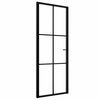 vidaXL Uși de interior 76 x 201,5 cm Aluminiu Negru și transparent