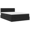 vidaXL Pat cu storage cu saltea Negru 140 x 190 cm Catifea