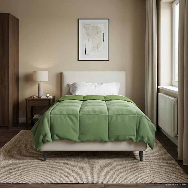 vidaXL Duvet complet pe tot parcursul anului Patos Verde 140 x 220 cm