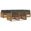 vidaXL Set de canapele de exterior 7 buc. Natural și Antracit