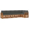 vidaXL Set canapea sectională cu pernă 6 pcs Natural și Antracit