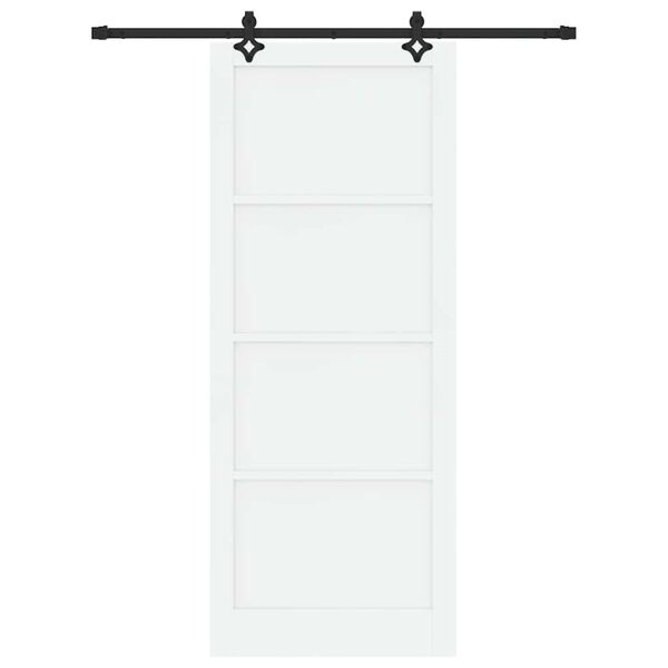 vidaXL Ușă glisantă Alb și negru 93 x 232 cm Lemn de pin masiv