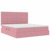 vidaXL Pat cu storage cu saltea cu headboard Roz 180 x 200 cm Catifea