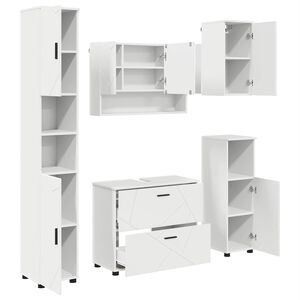 vidaXL Set de mobilier pentru baie 5 buc. Alb 35 x 30 x 192 cm