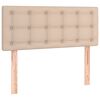 vidaXL Pat box spring cu saltea, cappuccino, 120x200cm piele ecologică