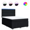 vidaXL Pat box spring cu saltea, negru, 140x200 cm, textil