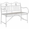 vidaXL Bancă de grădină 2 -Seater 103,5 x 59 x 89 cm Oțel Alb Antic