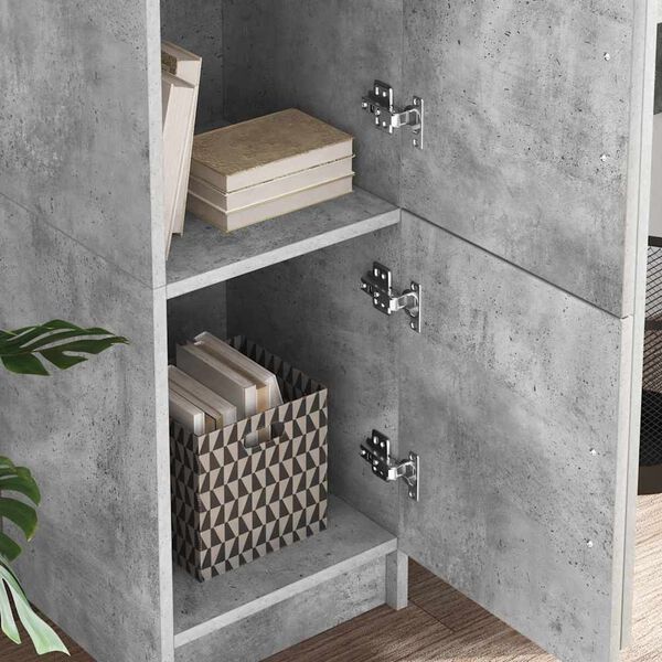 vidaXL Highboard Gri beton 31.5 x 32 x 124 cm Lemn compozit