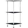 vidaXL Raft cu 3 niveluri, negru, 30 x 30 x 67 cm, sticlă securizată