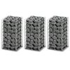 vidaXL Set gabioane, 3 buc., s&acirc;rmă galvanizată, 25 x 25 x 50 cm