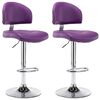 vidaXL Scaune de bar, 2 buc., violet, piele ecologică