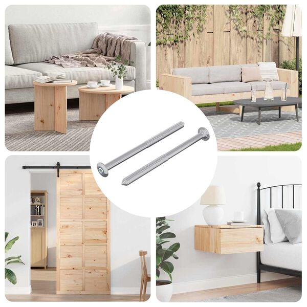 vidaXL Șurub 2 pcs Argintiu M6 x 85 mm Oțel