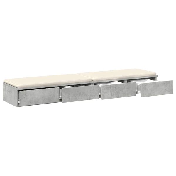 vidaXL Sertare pentru pat cu sertar Gri din beton 160 x 36,5 x 16,5 cm