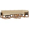 vidaXL Set de canapele de exterior cu pernă 8 pcs Natural și Bej